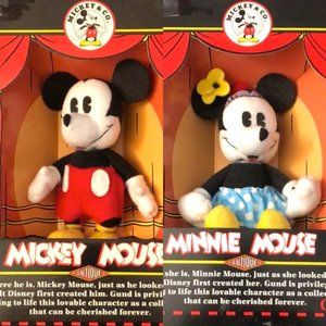 NIB Vintage GUND MICKEY & CO. Plush Collection ANTIQUE MICKEY MINNIE MOUSE SET